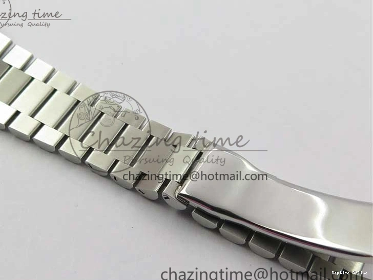 0415 TopPick Day-Date 36 SS 128239 Bp Maker Best Edition Black Dial Crystral Markers on President Bracelet 3149